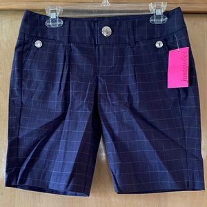 NWT Sz 26 Just Sweet Blue/White Plaid Shorts